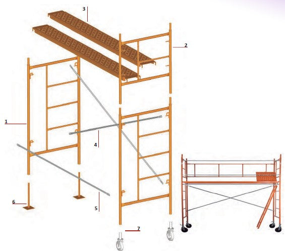 Plataform extensible pintada + pasador antilevantamiento 3 x 0.30 m